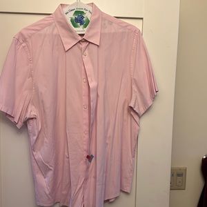 Calvin Klein stretchy button up short sleeve Large